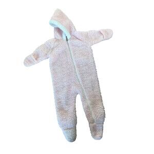 Vintage cuddle time hooded pink fuzzy‎ infant one piece suit